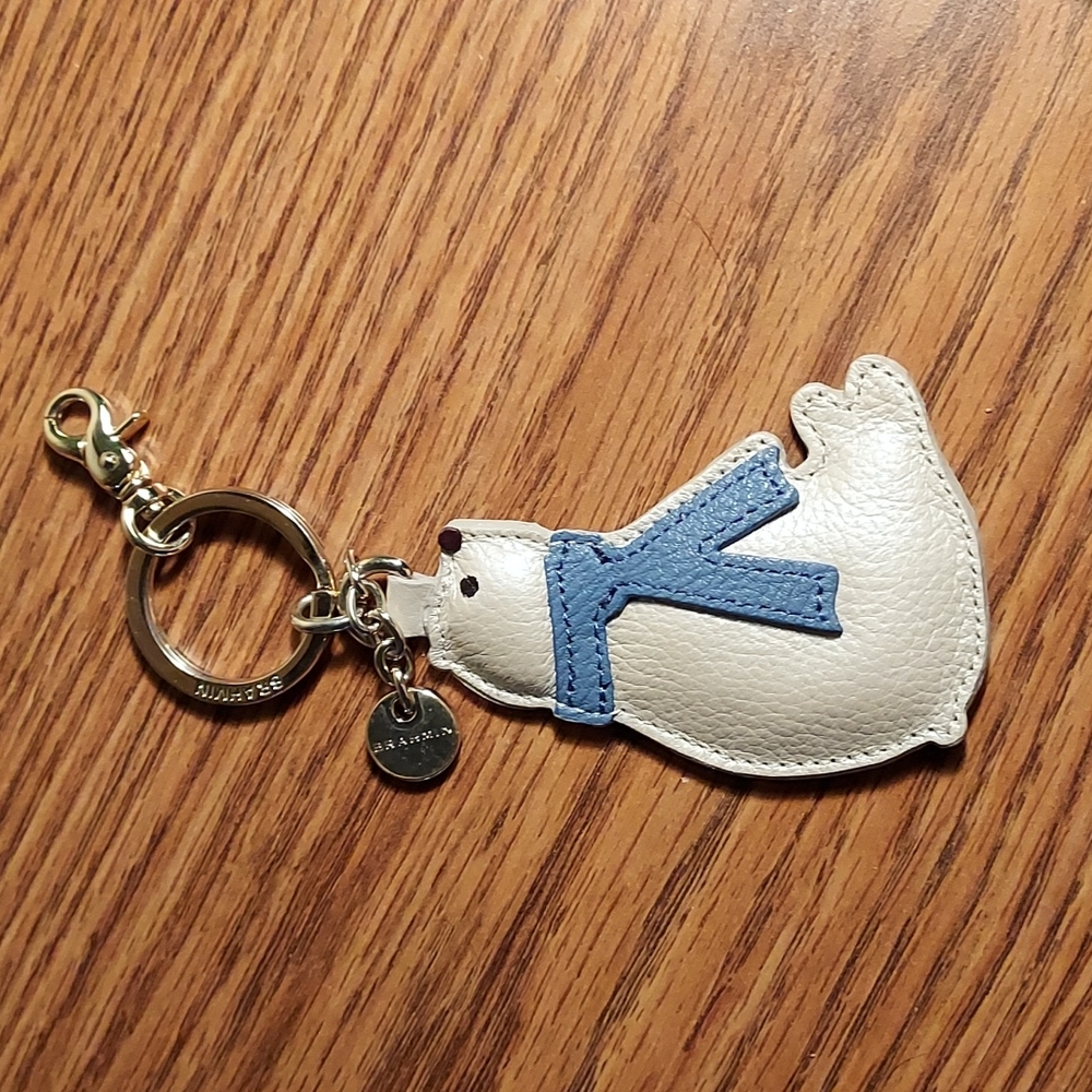 Brahmin Polar Bear Leather Key Chain